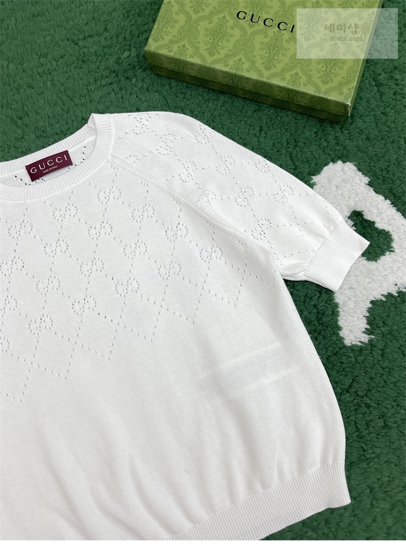 Gucci 구찌 GG 크루넥 탑 화이트 의류 14번 이미지