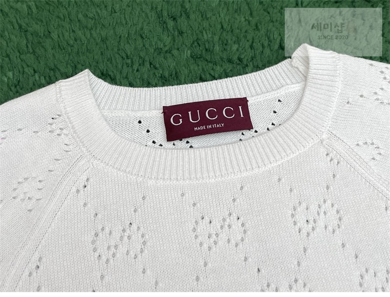 Gucci 구찌 GG 크루넥 탑 화이트 의류 18번 이미지