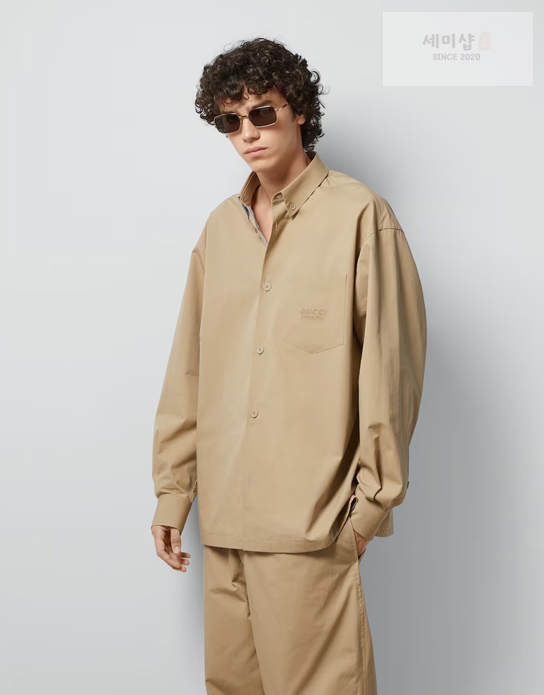Gucci 구찌 MADE IN ITALY 자수 헤비 코튼 포플린 셔츠 의류 1번 이미지