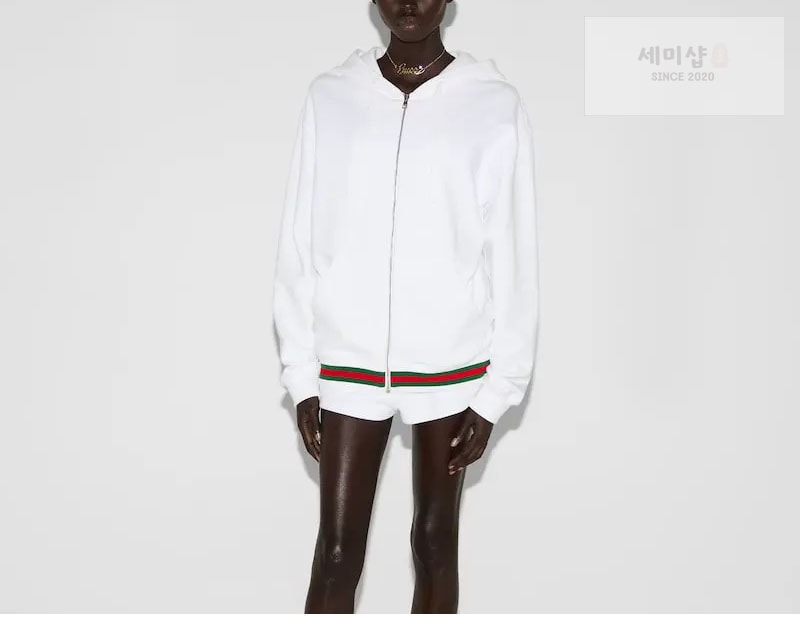 Gucci 구찌 Web코튼 저지 스웨트셔츠 후드 집업 의류 11번 이미지
