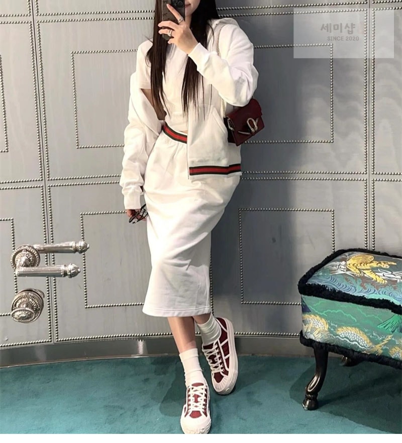 Gucci 구찌 Web코튼 저지 스웨트셔츠 후드 집업 의류 10번 이미지