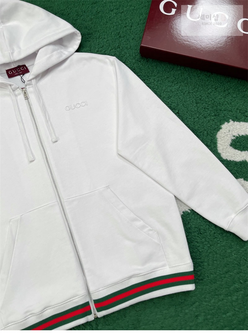 Gucci 구찌 Web코튼 저지 스웨트셔츠 후드 집업 의류 4번 이미지