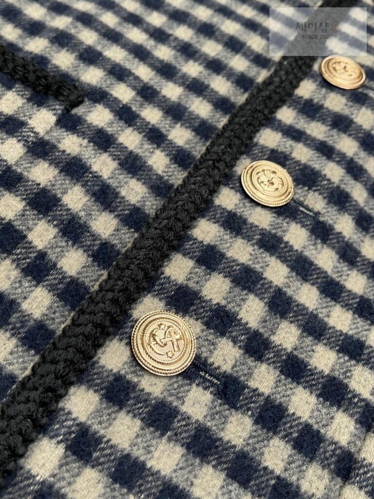 Gucci 24SS구찌 인터로킹 G 울 깅엄 체크 재킷 블랙 의류 8번 이미지