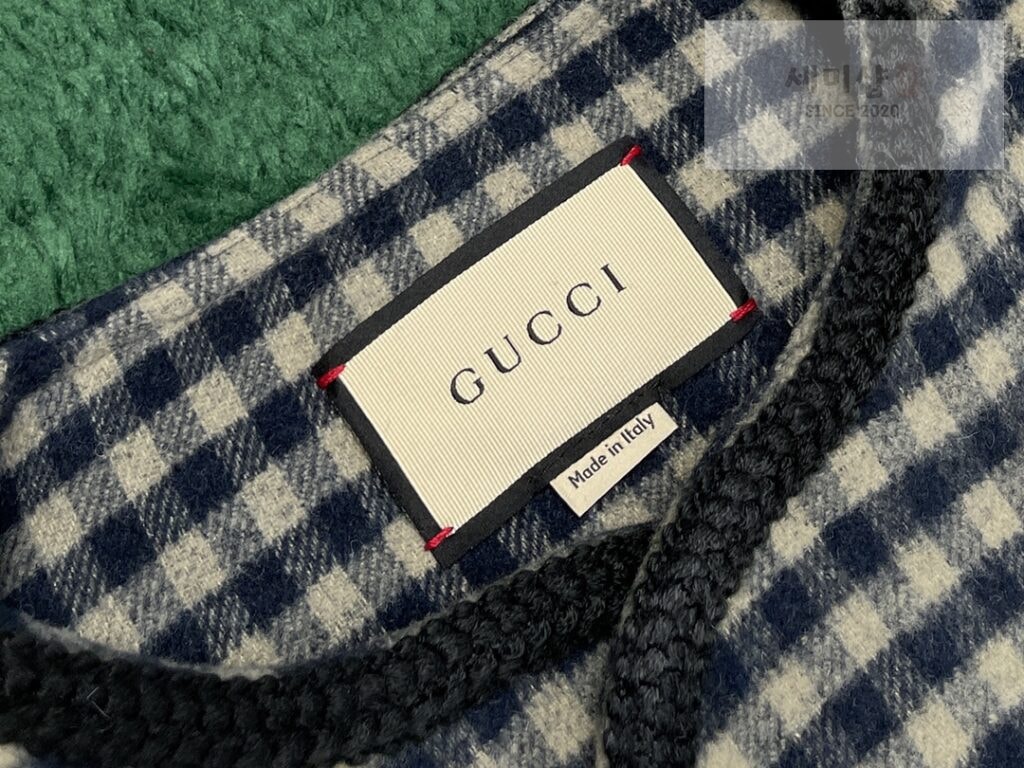 Gucci 24SS구찌 인터로킹 G 울 깅엄 체크 재킷 블랙 의류 9번 이미지