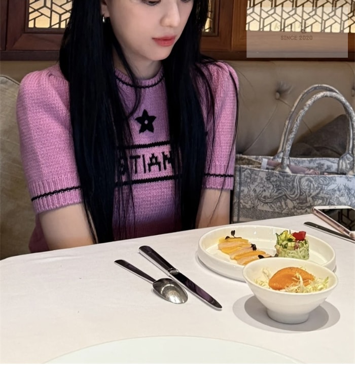 D I O R 디올 럭키 스타 울 캐시미어 반소매 니트 스웨터 의류 20번 이미지