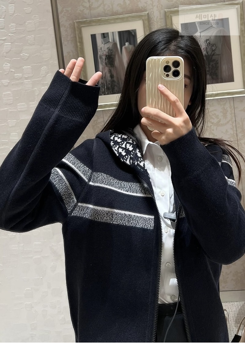 디올 디올 리버서블 지퍼 후드 오블리크 캐시미어 의류 1번 이미지
