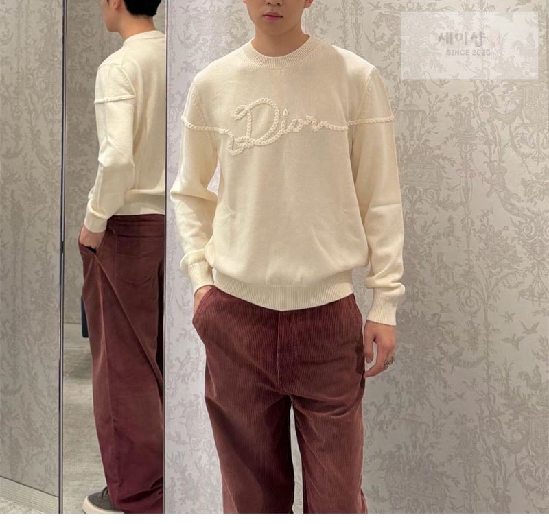디올 디올 리본 저지 울 스웨터 블랙 의류 18번 이미지