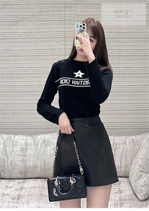 디올 디올 여성용 캐시미어 스타 심볼 자수 니트 스웨터 의류 16번 이미지