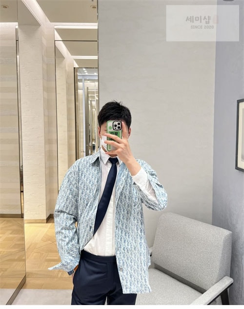 D I O R 디올 오블리크 카스리 프린트 데님 셔츠 의류 3번 이미지