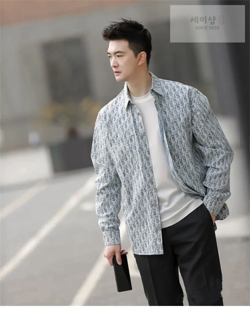 D I O R 디올 오블리크 카스리 프린트 데님 셔츠 의류 4번 이미지