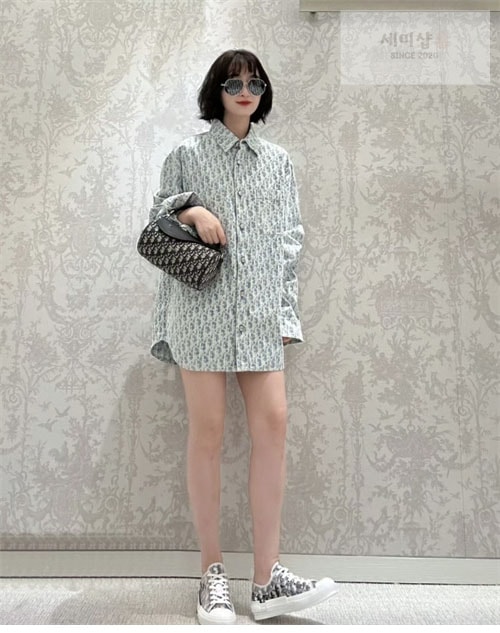D I O R 디올 오블리크 카스리 프린트 데님 셔츠 의류 24번 이미지