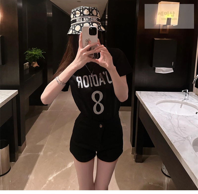 D I O R 디올 자디올 8 코튼 반팔 티셔츠 블랙 의류 18번 이미지