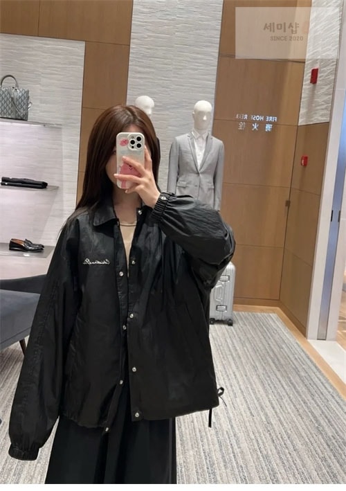 D I O R 디올 테크니컬 패브릭 자수 로고 블루종 자켓 의류 3번 이미지