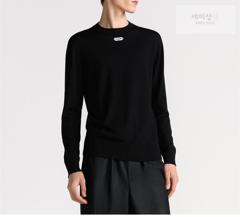 D I O R 디올 파리스 라벨 울 저지 스웨터 블랙 의류 2번 이미지