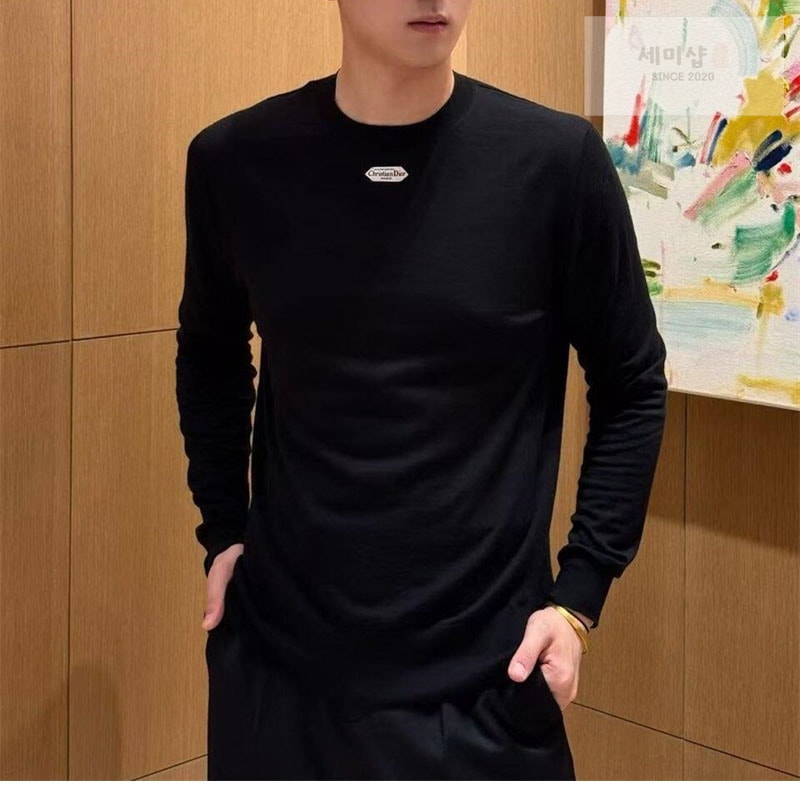 D I O R 디올 파리스 라벨 울 저지 스웨터 블랙 의류 4번 이미지
