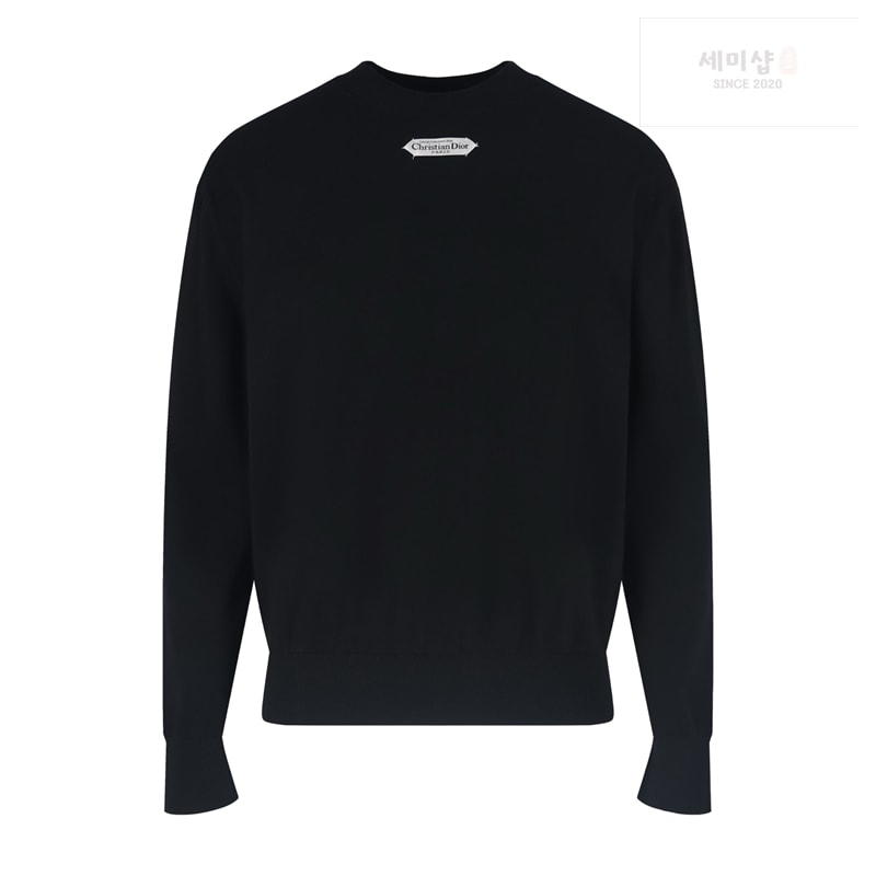 D I O R 디올 파리스 라벨 울 저지 스웨터 블랙 의류 13번 이미지