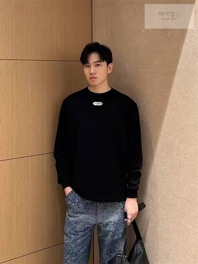 D I O R 디올 파리스 라벨 울 저지 스웨터 블랙 의류 2번 이미지