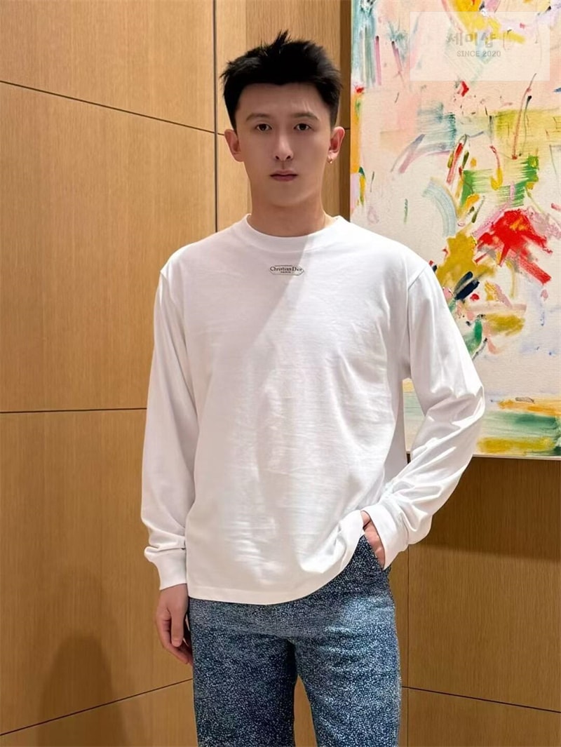 D I O R 디올 파리스 라벨 울 저지 스웨터 블랙 의류 3번 이미지