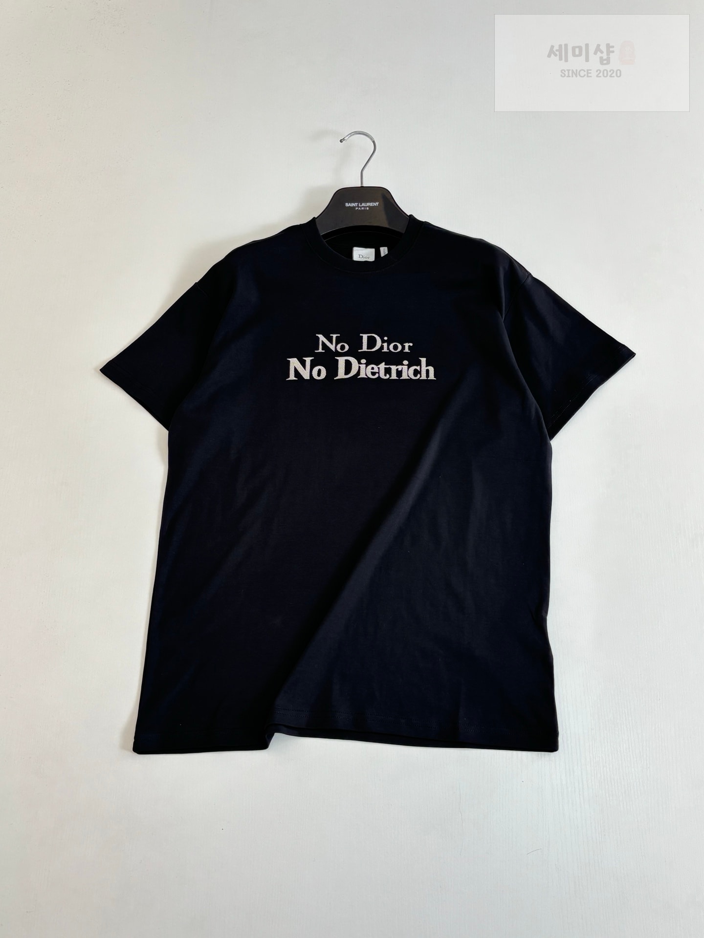 디올 디올 ' No Dior, No Dietrich ' 레터링 티셔츠 블랙 의류 4번 이미지
