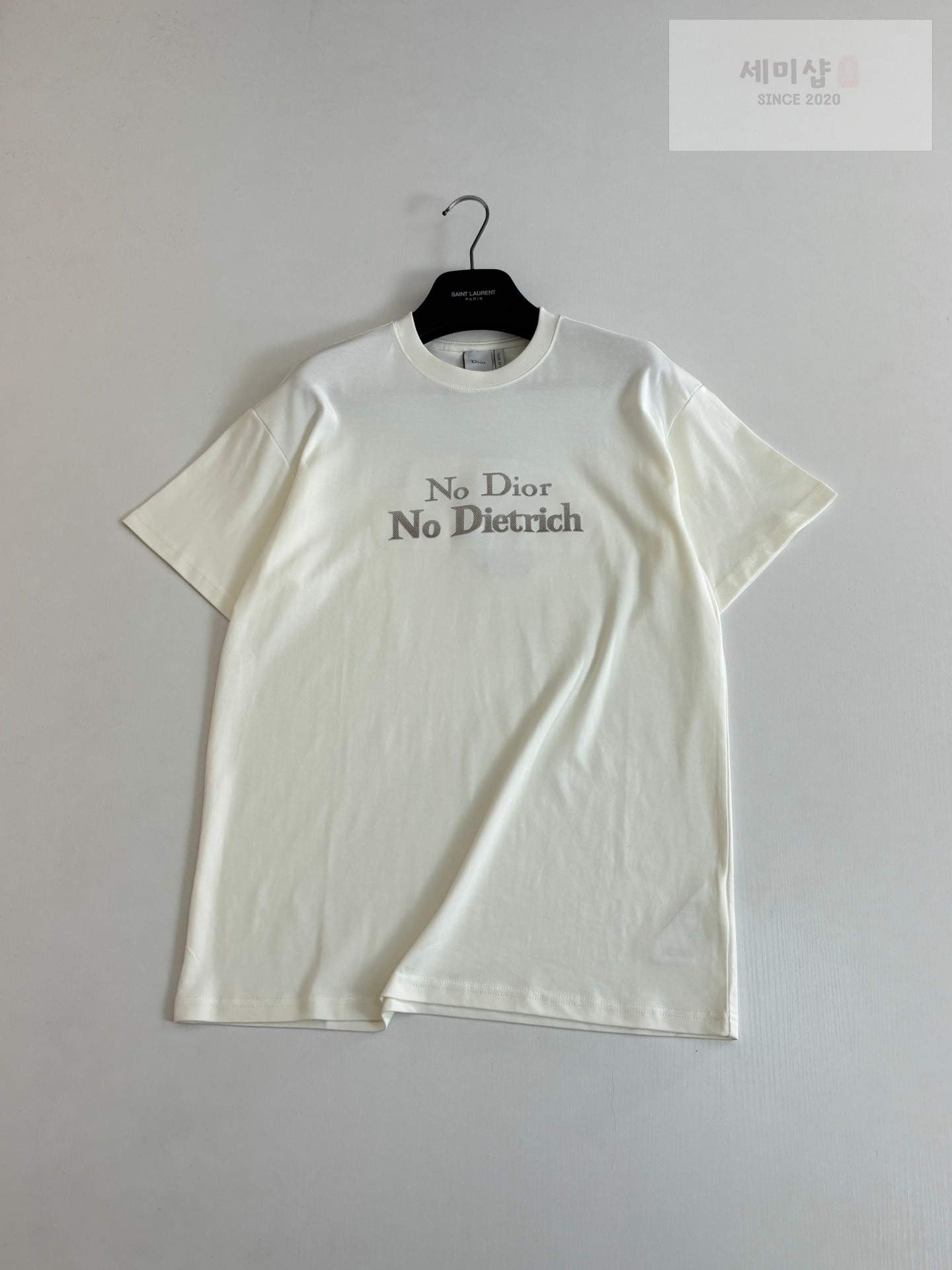디올 디올 ' No Dior, No Dietrich ' 레터링 티셔츠 블랙 의류 10번 이미지