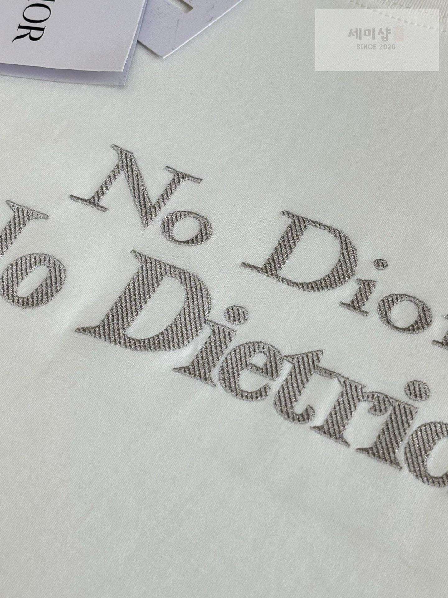 디올 디올 ' No Dior, No Dietrich ' 레터링 티셔츠 블랙 의류 12번 이미지