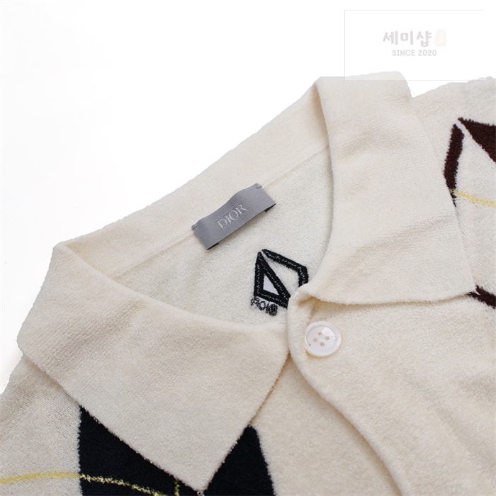 D I O R 디올 CD 다이아몬드 코튼 블렌드 반팔 셔츠 의류 5번 이미지