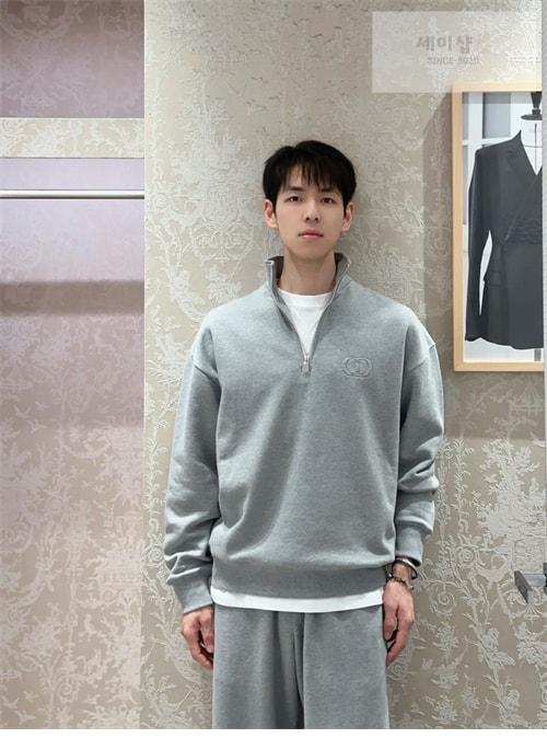 D I O R 디올 CD 로고 하프 집업 스웨트셔츠 맨투맨 의류 4번 이미지