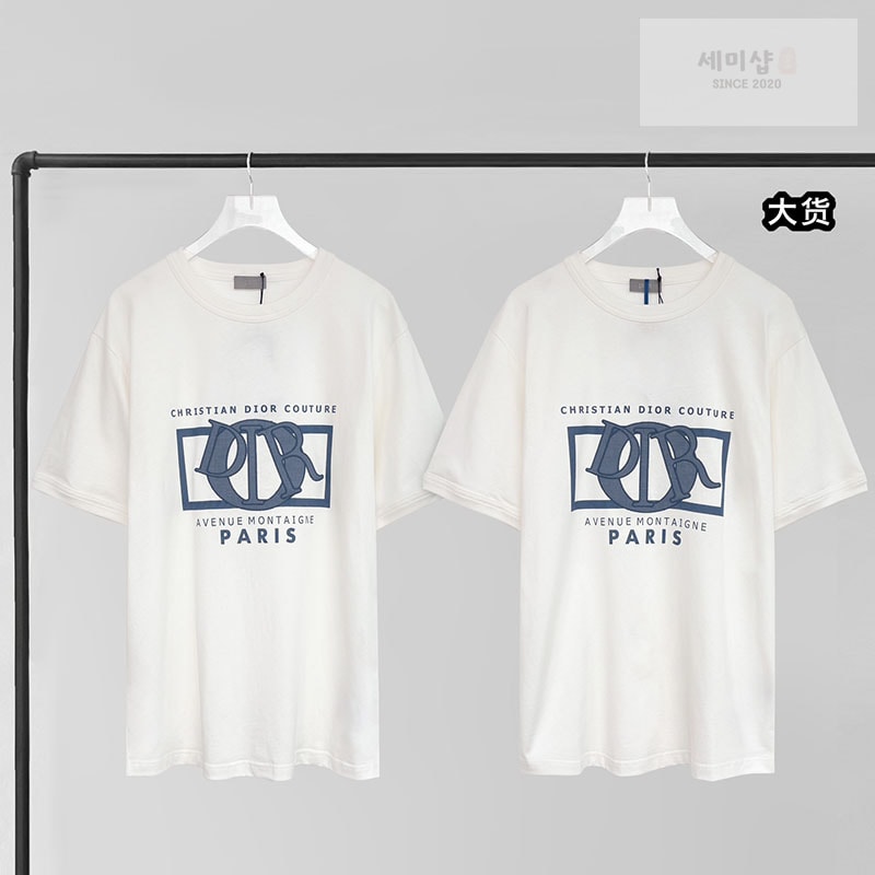 D I O R 디올 Charm 시그니처 프린트 자수 반팔 티셔츠 의류 1번 이미지