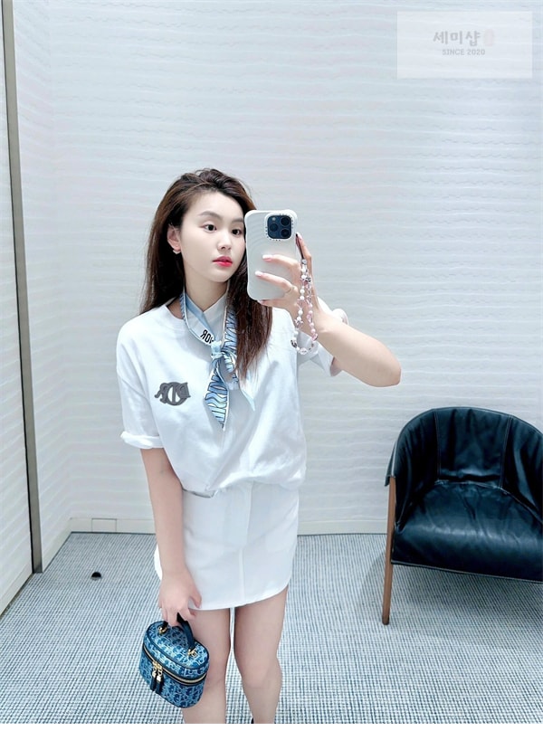 D I O R 디올 Charm 코튼 반팔 티셔츠 의류 14번 이미지