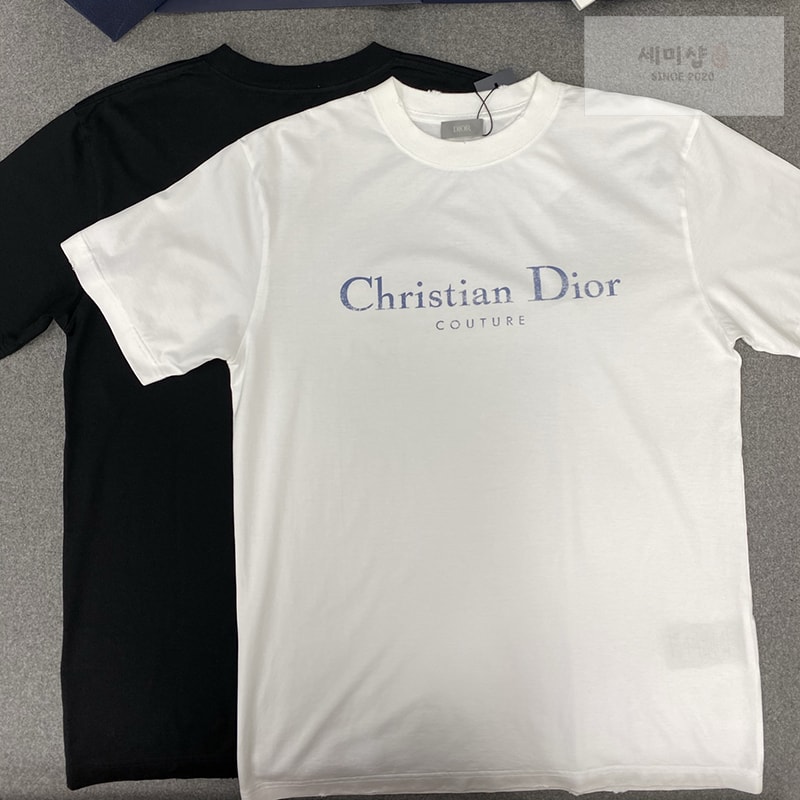 D I O R 디올 Couture 꾸뛰르 디스트레스드 이펙트 반팔 티셔츠 블랙 의류 2번 이미지