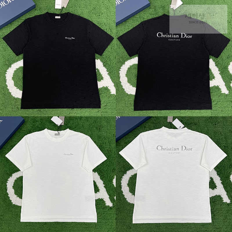 D I O R 디올 Couture 꾸뛰르 오가닉 저지 반팔 티셔츠 블랙 의류 1번 이미지