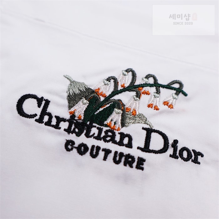 D I O R 디올 Couture 꾸뛰르 은방울꽃 자수 반팔 셔츠 의류 8번 이미지