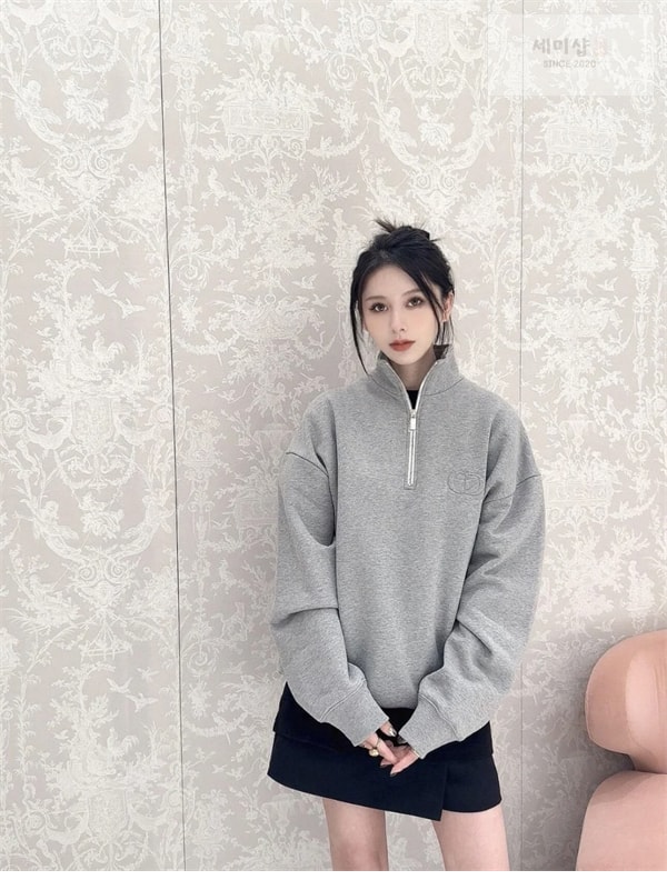 D I O R 디올 ICON 로고 하프 집업 스웨트셔츠 맨투맨 의류 17번 이미지