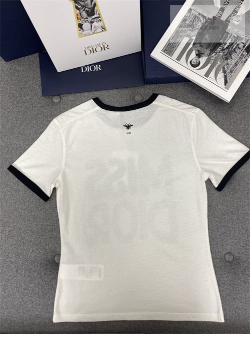 D I O R 디올 Miss Dior 코튼 린넨 반팔 티셔츠 의류 7번 이미지