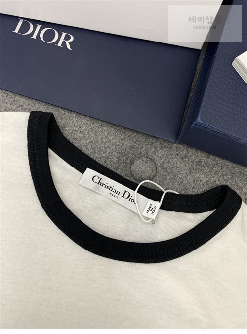 D I O R 디올 Miss Dior 코튼 린넨 반팔 티셔츠 의류 12번 이미지