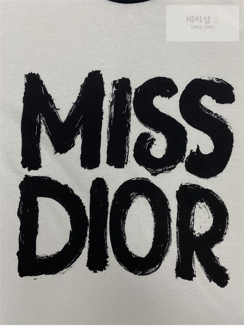 D I O R 디올 Miss Dior 코튼 린넨 반팔 티셔츠 의류 17번 이미지
