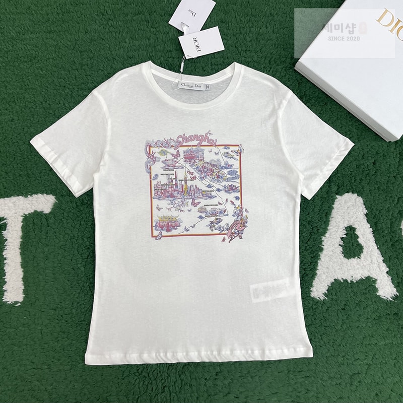 D I O R 디올 Souvenir 코튼 반팔 티셔츠 의류 10번 이미지