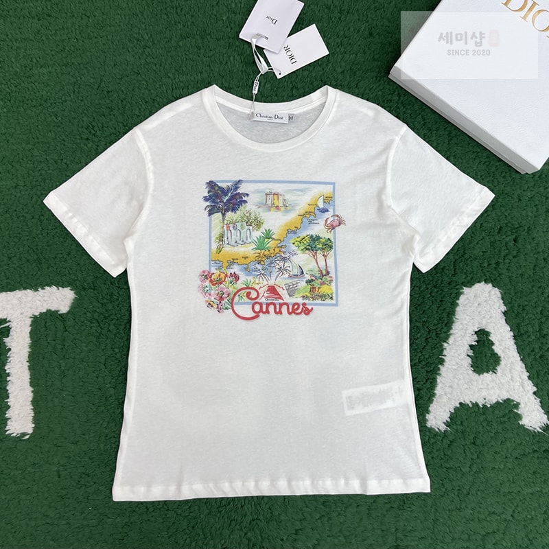 D I O R 디올 Souvenir 코튼 반팔 티셔츠 의류 12번 이미지