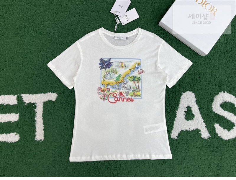D I O R 디올 Souvenir 코튼 반팔 티셔츠 의류 4번 이미지