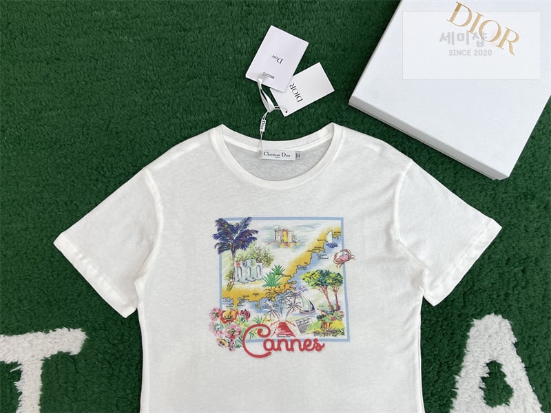 D I O R 디올 Souvenir 코튼 반팔 티셔츠 의류 6번 이미지