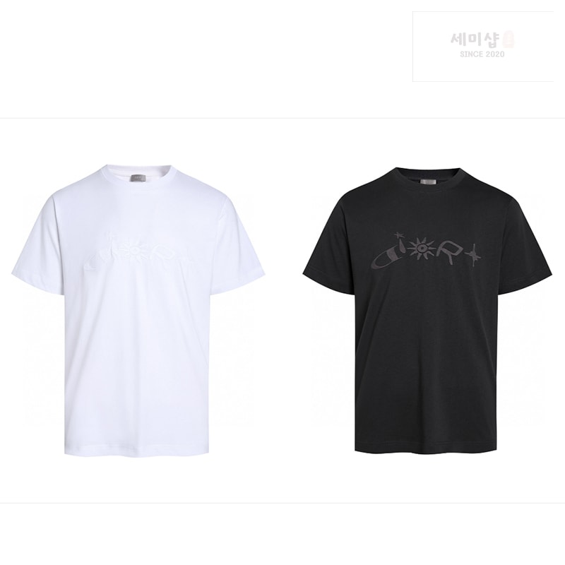 D I O R 디올 x 루이스 해밀턴 하우스 시그니처 그래픽 캐주얼 반팔 티셔츠 블랙 의류 2번 이미지