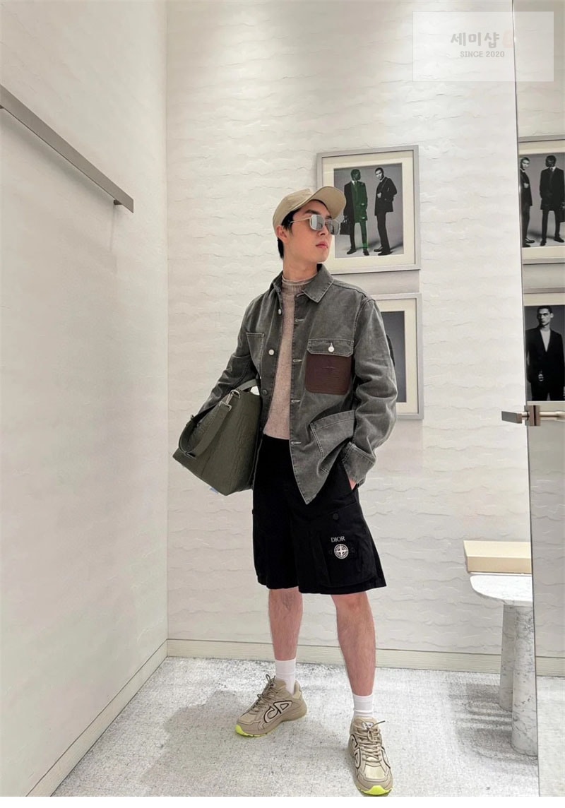 D I O R 디올 x 스톤아일랜드 재킷 블랙 코튼 캔버스 의류 7번 이미지