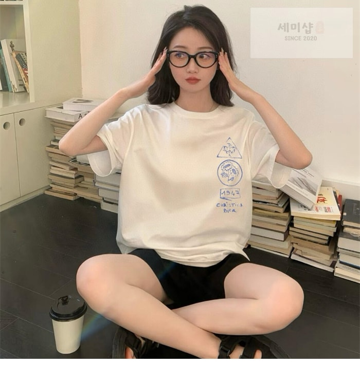 D I O R 디올 x 힐튼 넬 반팔 티셔츠 화이트 의류 2번 이미지