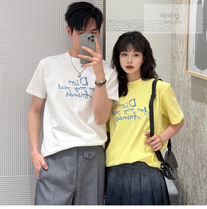 D I O R 디올 x 힐튼 넬 캐주얼 반팔 티셔츠 의류 4번 이미지