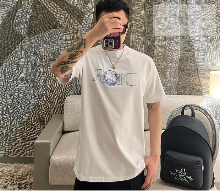 D I O R 디올 x 힐튼 넬 캐주얼 반팔 티셔츠 의류 4번 이미지