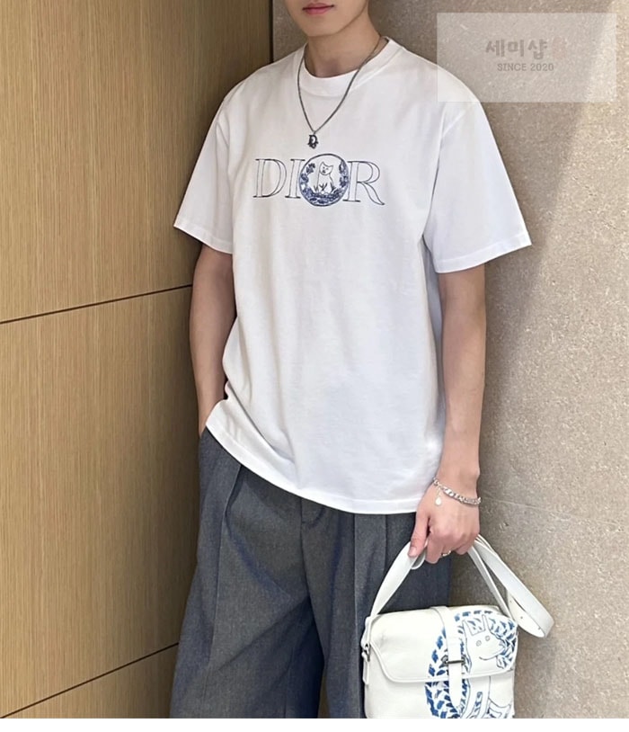 D I O R 디올 x 힐튼 넬 캐주얼 반팔 티셔츠 의류 2번 이미지