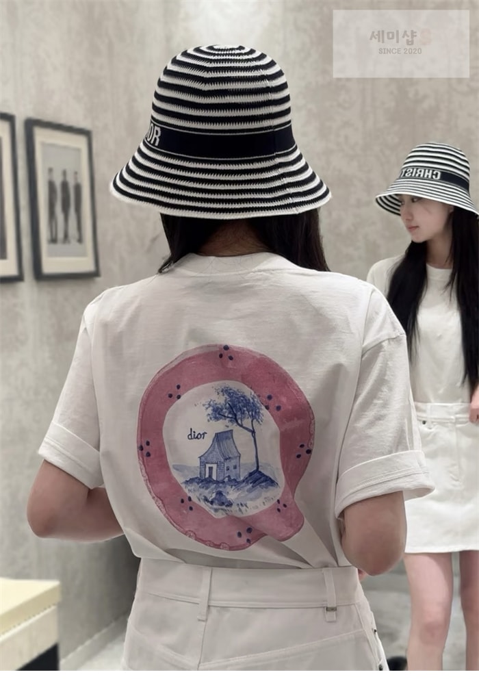 D I O R 디올 x 힐튼 넬 프린트 반팔 티셔츠 의류 22번 이미지