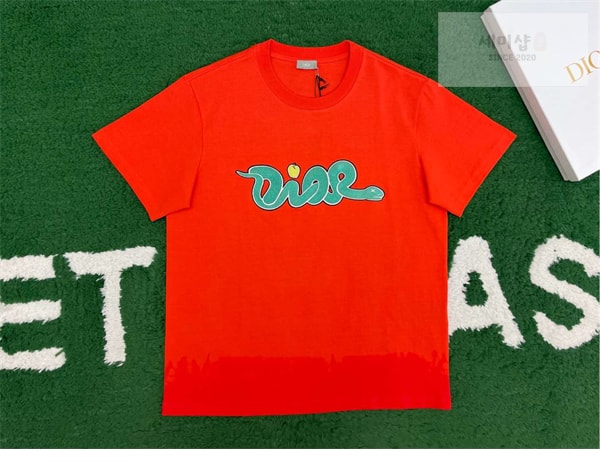 D I O R 디올 x KAWS 로고 반팔 티셔츠 의류 11번 이미지