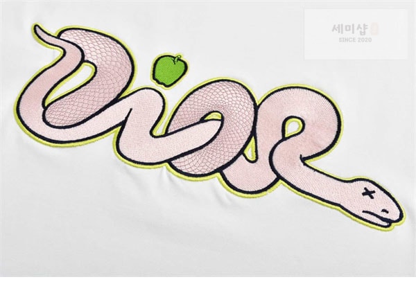 D I O R 디올 x KAWS 하우스 시그니처 스네이크 콘트라스트 티셔츠 의류 3번 이미지