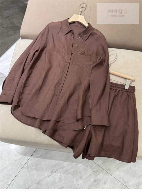 Loro Piana 로로피아나 린넨 셔츠 & 숏팬츠 set 5컬러 의류 4번 이미지